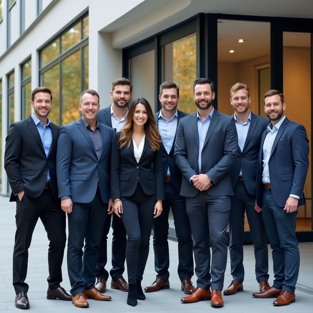 Das RenovMünchen Team vor dem Firmengebäude